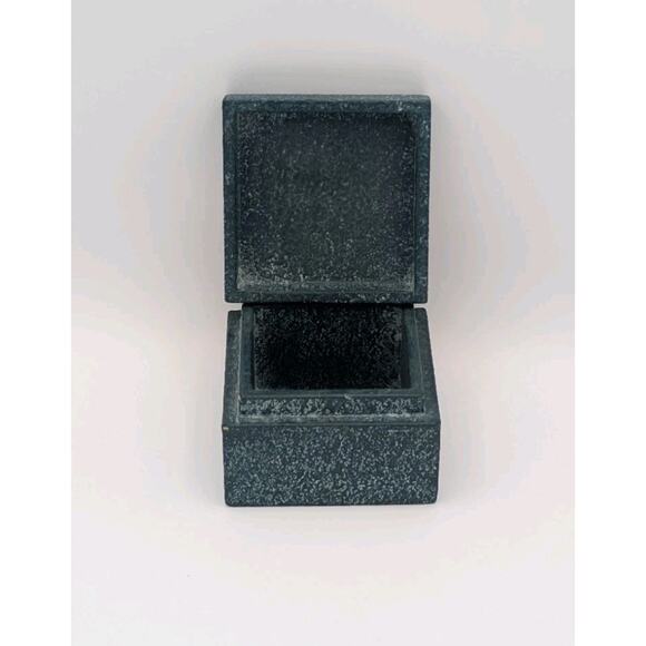 Jumping Dolphin Trinket Box Raised Etched Metal Medallion Textured Exterior 3x2 - Picture 4 of 5